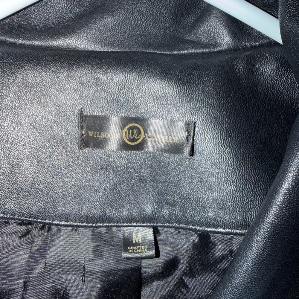 Wilson Black Leather Jacket Size Medium Cool Buttons - Picture 6 of 9